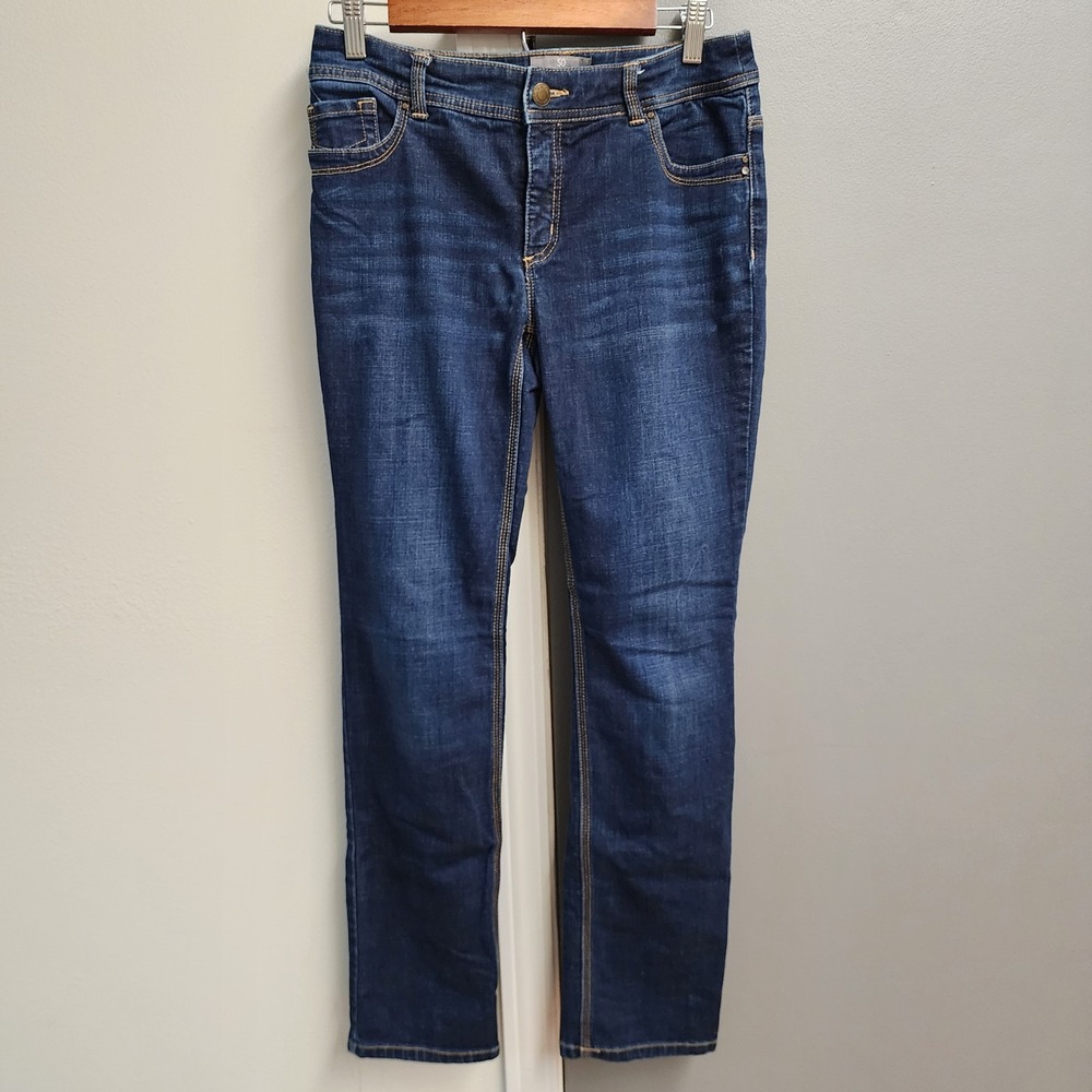 Chico's Jeans Womens 0 Blue So Slimming Straight Leg Medium Wash Denim